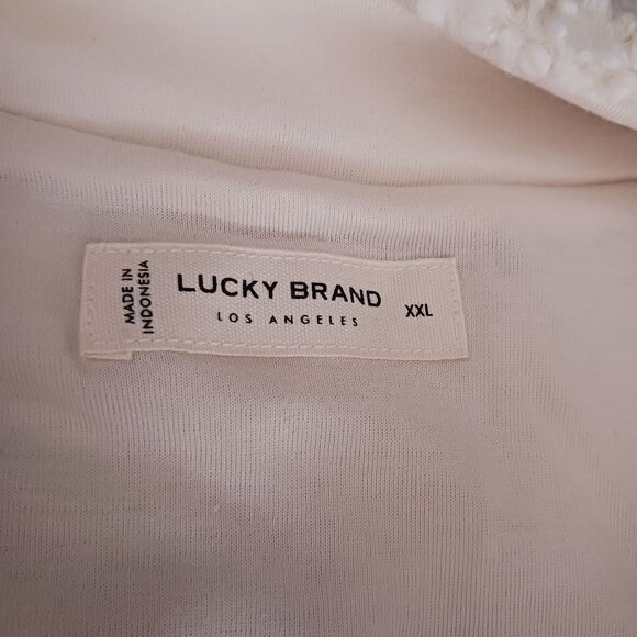 NEW Lucky Brand Hi-Pile Half‎ Zip Faux Shearling Pullover in Cream, Size 2XL - Picture 9 of 12